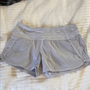 Lululemon white speed up shorts